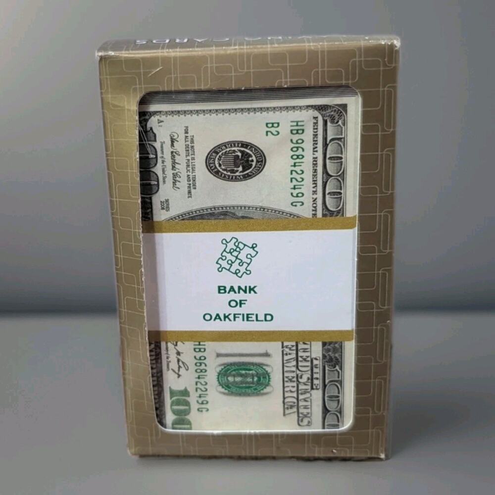 Vintage Gemaco Playing Cards $100 Bill Bank of Oakfield Complete Deck VGUC